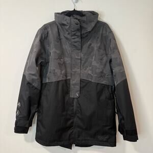 SAGA Outerwear Men's Ski Snow Jacket Black Grey Large Mountain Snowboard